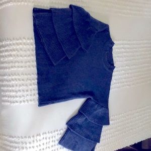 Pretty blue sweater with bell-layered sleeves.  Worn only twice.